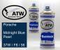 Preview: Porsche, Midnight Blue Pearl, 37W / F8 / 56: 400ml Sprühdose + 400ml Klarlack - Set, von ATW Autoteile West.